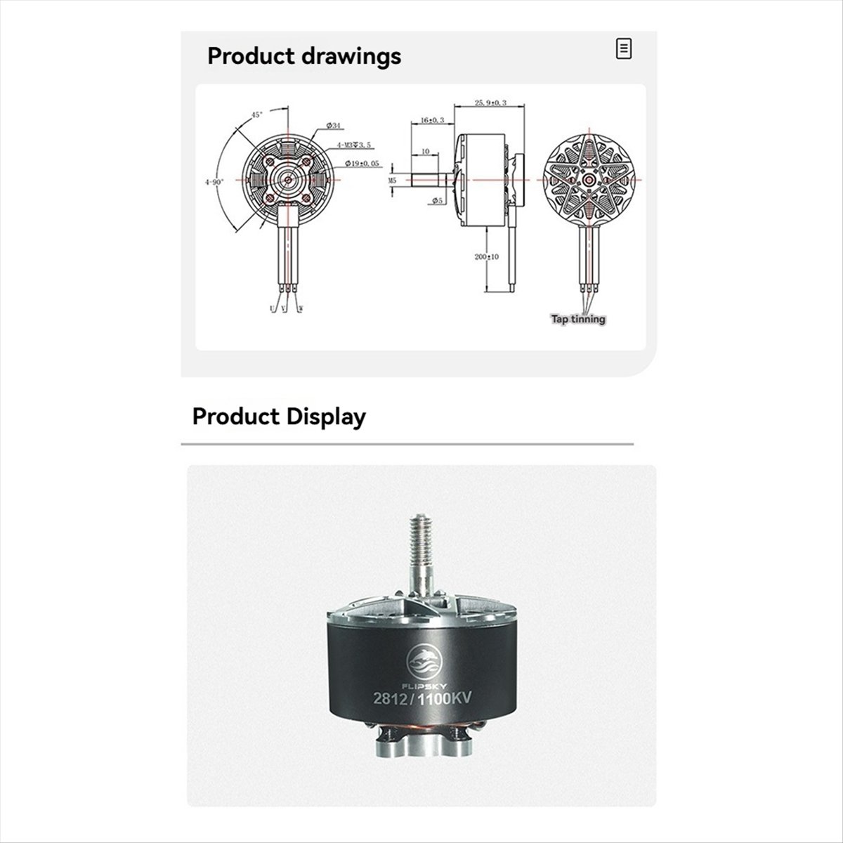 【Motor Parts】 2812 1100KV Brus - Drone Racing Motor ulasan dan harga